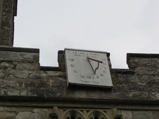 Sundial Clock on the parish church of St Peter & St Paul Charing