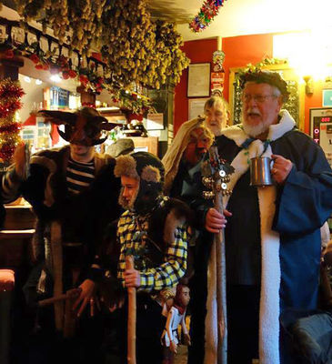 Traditional British Father Christmas in green robes (IC)