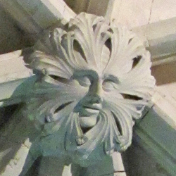 A Green Man ceiling boss,
Black Prince Chantry Canterbury Cathedral