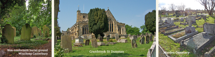Graveyard compilation Wincheap Non conformist burials, Cranbrook St Dunstan, Marden PCC