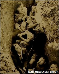 People sheltering from bombing in Maidstone WW2 image tagged-Kent Messenger Group
