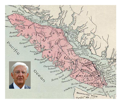 John Flewin and a map of Vancouver Islands Canada