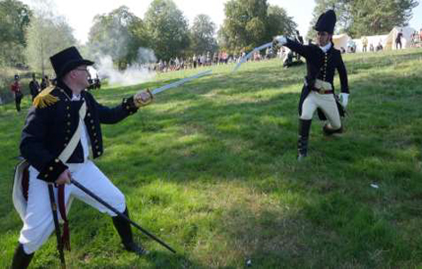Napoleonic War reenactment duel
