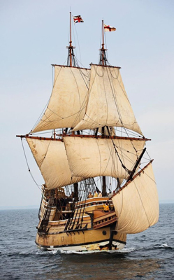 Mayflower II
full sized replica of the original Mayflower
image: www.plimoth.org/
