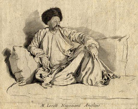 Robert Constantine would have known the man in this engraving who was Francis Levett, English Merchant in Tatar costume: 

Engraved by von Reinsperger after the painting by Jean Etienne Liotard (public domain) 